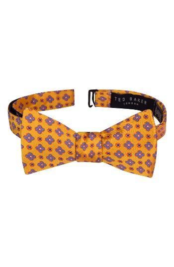 Men's Ted Baker London Lansbury Floral Silk Bow Tie, Size - Yellow