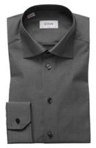 Men's Eton Slim Fit Twill Dress Shirt - Grey