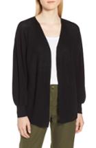 Women's Nordstrom Signature Cashmere Linen Cardigan Sweater - Black