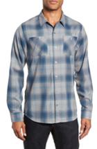 Men's Travis Mathew Insider Regular Fit Plaid Flannel Sport Shirt - Blue