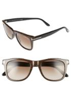 Women's Tom Ford Leo 52mm Special Fit Sunglasses - Brown Wood/ Gradient Roviex