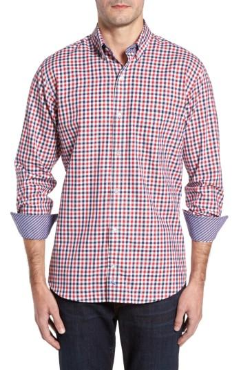 Men's Tailorbyrd Bernice Check Sport Shirt, Size - Red