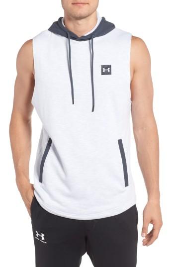 Men's Under Armour Sportstyle Sleeveless Hoodie - White