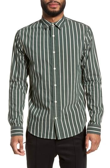 Men's Vince Column Stripe Sport Shirt - Green