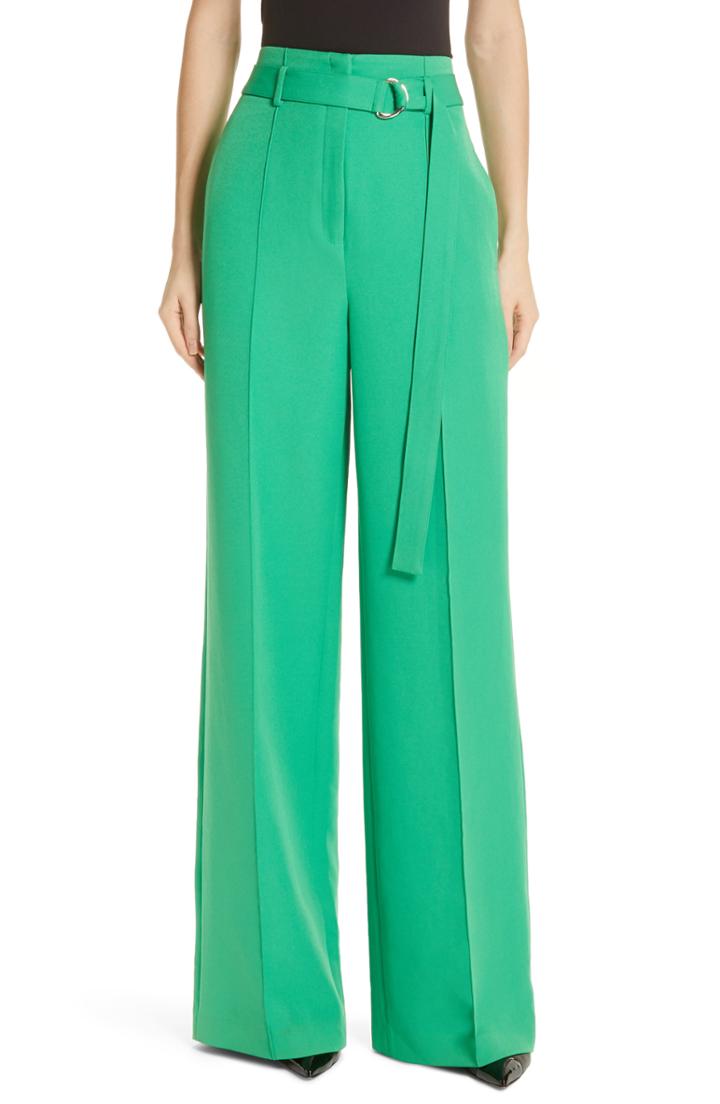 Women's Robert Rodriguez Belted Wide Leg Pants - Green