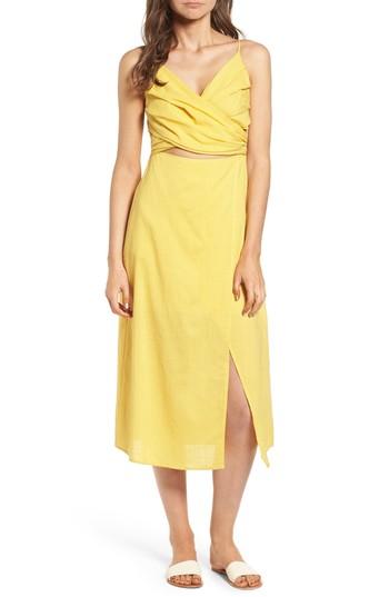 Women's Cutout Midi Dress - Yellow