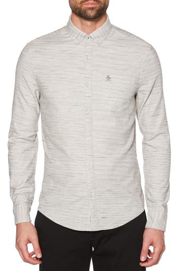 Men's Original Penguin Slim Fit Stretch Slubbed Sport Short - Grey