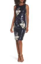 Women's Vince Camuto Sequin & Embroidery Sheath Dress - Blue