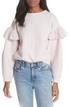 Women's Rebecca Taylor Ruffle Sleeve Sweatshirt - Pink