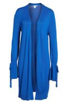 Women's Halogen Lightweight Tie Sleeve Cardigan - Blue