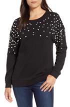 Women's Msgm Ruched Sleeve Crop Sweatshirt