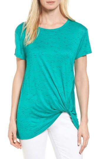 Women's Bobeau Knot Front Tee - Blue/green