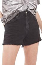 Women's Topshop Denim Mom Shorts Us (fits Like 10-12) - Black