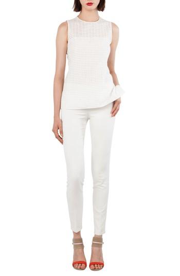 Women's Akris Stretch Cotton & Silk Blend Pants - Ivory