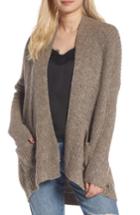 Women's Dreamers By Debut Rib Knit Open Cardigan - Brown
