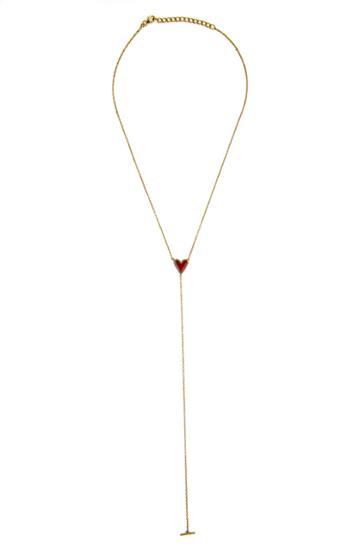 Women's Adornia Enamel Heart & Diamond Y-necklace