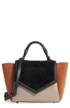 Welden Saunter Colorblocked Leather & Suede Top Handle Satchel - Black