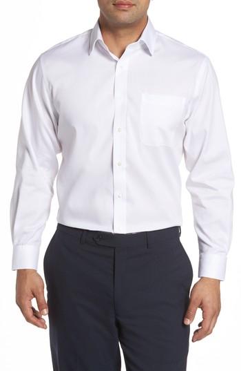 Men's Nordstrom Men's Shop Traditional Fit Non-iron Solid Dress Shirt - 36 - White