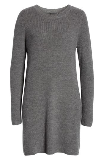 Women's Eileen Fisher Round Neck Merino Wool Tunic, Size - Grey
