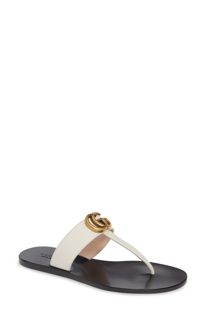 Women's Gucci Marmont T-strap Sandal .5us / 34.5eu - White