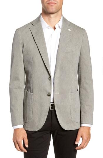Men's L.b.m 1911 Classic Fit Stretch Cotton Blazer Us / 48 Eu R - Grey