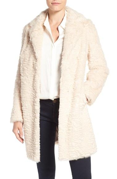 Women's Eliza J Faux Persian Lamb Coat - White