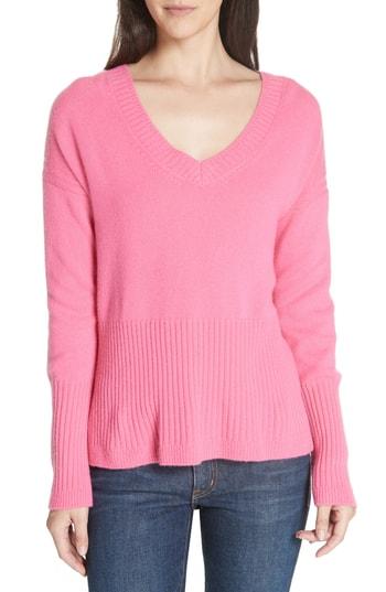 Women's Derek Lam 10 Crosby V-neck Cashmere Sweater - Pink