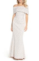 Women's Vince Camuto Off The Shoulder Lace Trumpet Gown - Ivory