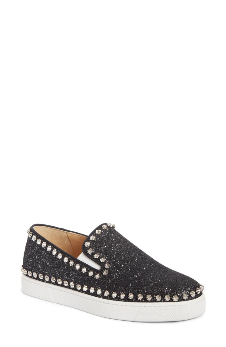Women's Christian Louboutin Spike Slip-on Sneaker Us / 40eu - Black