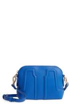Sole Society Structured Faux Leather Dome Crossbody - Blue