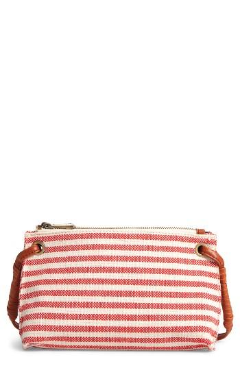 Sole Society Jax Stripe Fabric Crossbody Bag - Red