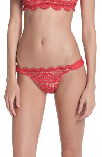Women's Pilyq Lace Bikini Bottoms - Red