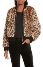 Women's Kate Spade New York Faux Leopard Fur Bomber Jacket - Brown