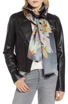 Women's Echo Cascading Floral Double Faced Scarf, Size - Black