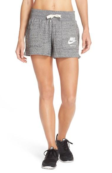 Women's Nike 'gym' Cotton Blend Shorts - Grey