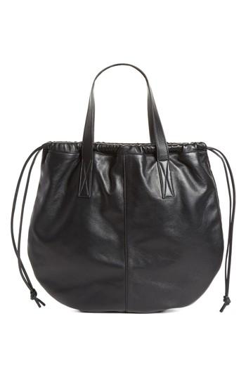 Victoria Beckham Helmet Lambskin Bucket Bag - Black