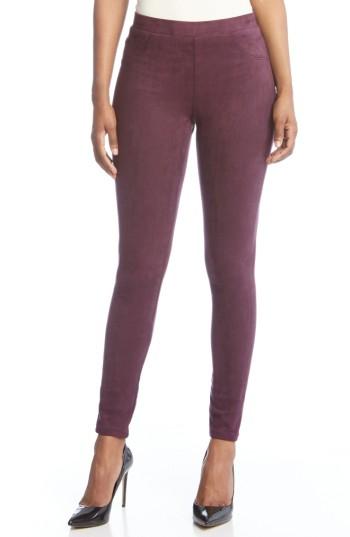 Women's Karen Kane Faux Suede Knit Skinny Pants - Purple