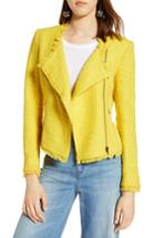 Women's Halogen Tweed Moto Jacket - Yellow
