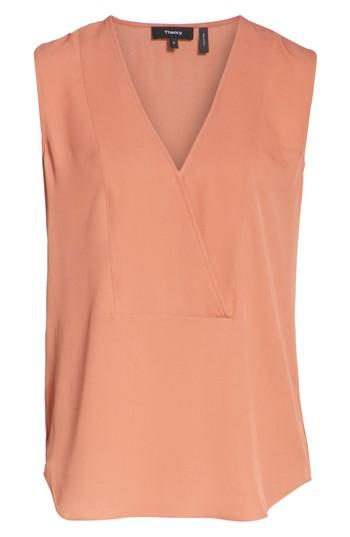 Women's Theory Classic Georgette Crossover Shell, Size - Pink