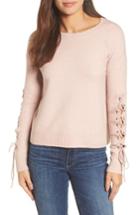 Women's Halogen Lace-up Sleeve Sweater - Pink