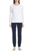 Women's St. John Collection Layered Mesh Tee, Size - Beige