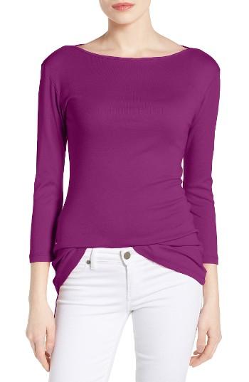 Women's Caslon Three Quarter Sleeve Tee - Purple