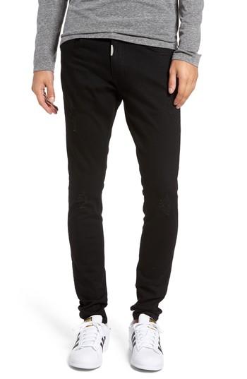 Men's Represent Slim Fit Distressed Jeans - Black
