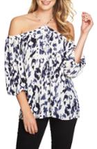 Women's 1.state Off The Shoulder Sheer Chiffon Blouse - Ivory