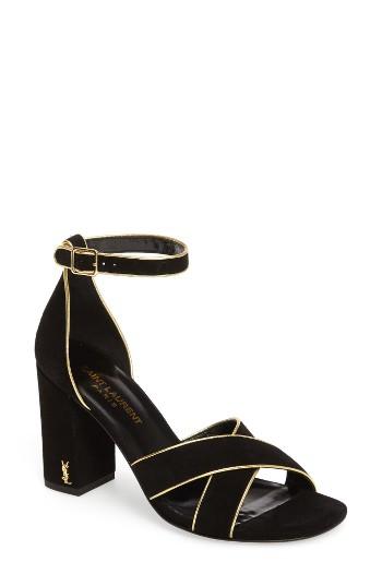 Women's Saint Laurent Babies Ankle Strap Sandal Us / 35eu - Black