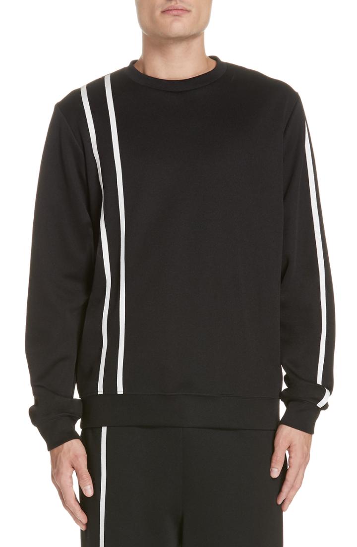 Men's Helmut Lang Sport Stripe Print Sweatshirt - Black