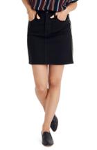 Women's Madewell Gold Piping Straight Stretch Denim Miniskirt