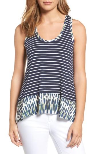 Women's Caslon Mixed Print Tank - Blue