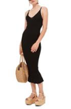 Women's Topshop Strappy Midi Sweater Dress Us (fits Like 0) - Black