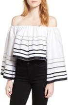 Women's Kendall + Kylie Stripe Off The Shoulder Top